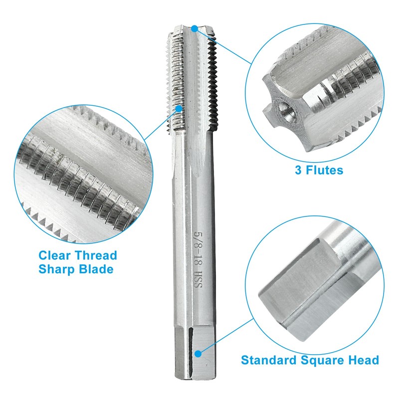 Zorveiio 5/8"-18 UNEF Tap and Die Set, 5/8 x 18