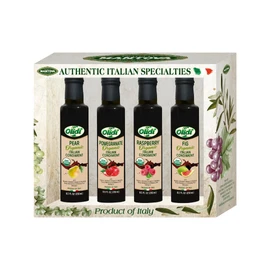 Olidi Organic Balsamic Vinegar Of Modena Variety Set - Fig/Pear/Raspberry/Pomegranate, (Pack of 4) - For Cooking, Salads, and Gifting