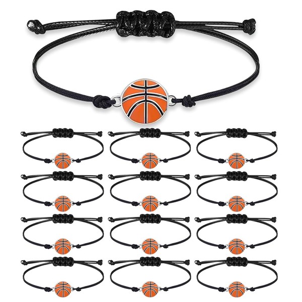 Pack of 12 Basketball Bracelets for Children, Basketball Party Bags