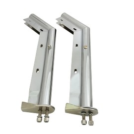 GaeaAuto Chrome Angled Spring Loaded Mud Flap Hanger Bracket Set 1-1/8" Bolt Spacing 27.5" Length fit for Semi Trucks, 2PCS