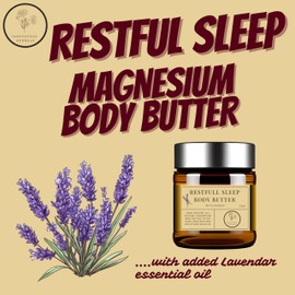 Restful Sleep Magnesium Body Butter with Lavender, 120ml | Gift wrap available for Christmas