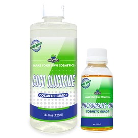 MYOC Polysorbate 80 liquid (TWEEN 80) (120ml) & Coco-Glucoside 425ml -Cosmetic Grade| Combo Pack