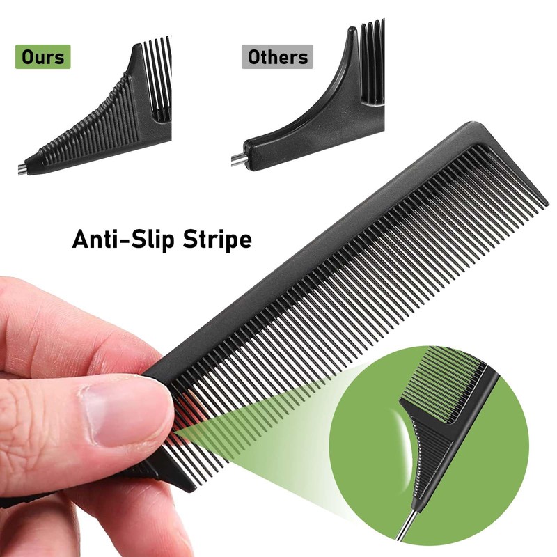 GENC BÉAUTY 3pcs Rat Tail Combs Parting Comb, Comb Set