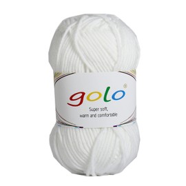 golo Baby Yarn Blanket Yarn Acrylic Yarn for Crocheting (50g-1, White-19)