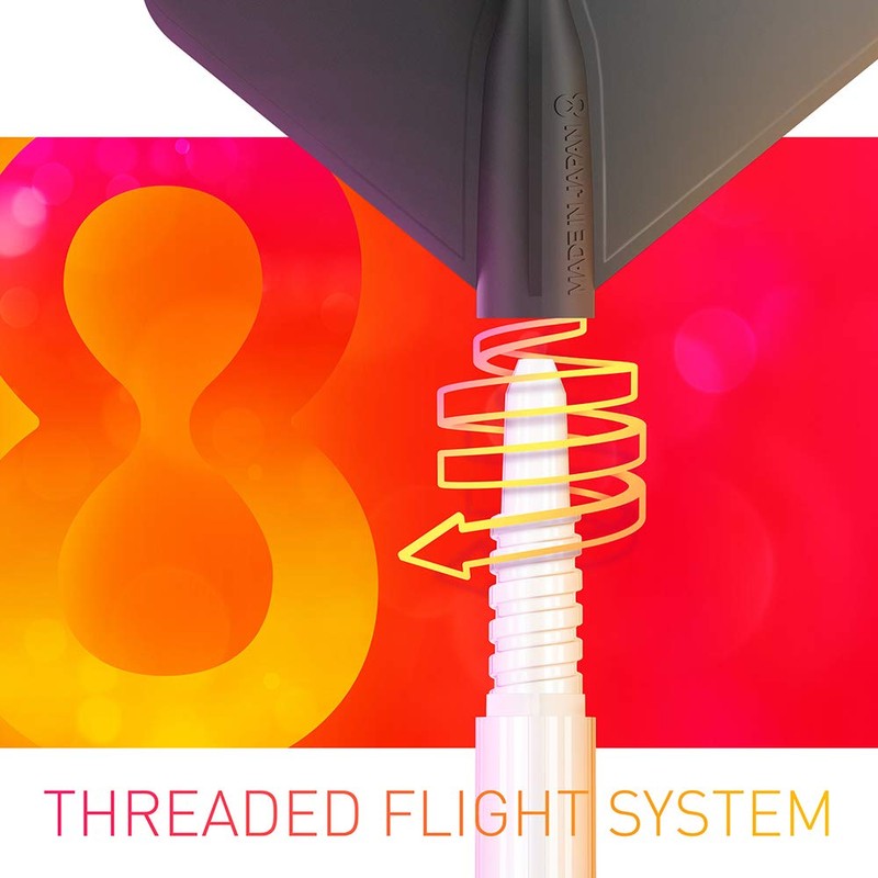 8 Flight Regular-Fixed White Medium 33mm Pack of 3 Shafts