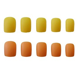 24pcs/set Short Press On Nails Matte Fake Nail with Glue Acrylic False Nails for Women Lady Artificial Fake Finger Nail Tips Full Cover