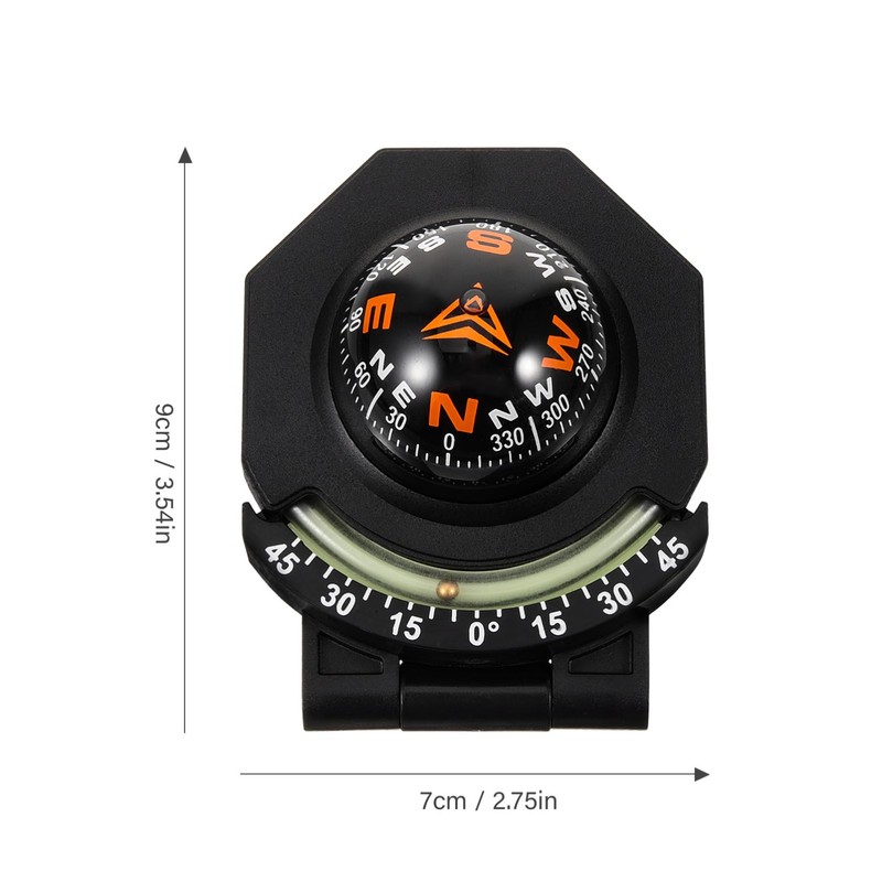 Yardwe Car Decoration Car Dash Compass Abs Black Car Compass
