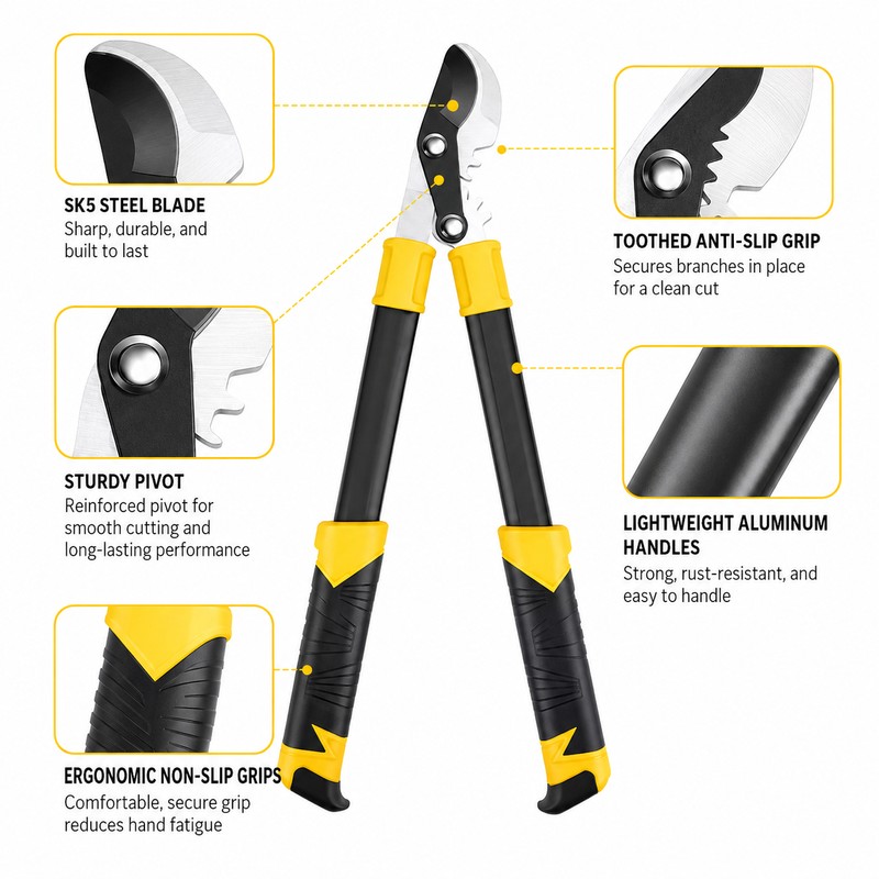 Extendable Pruning Shears for Garden Branches – Aluminum Handle SK5