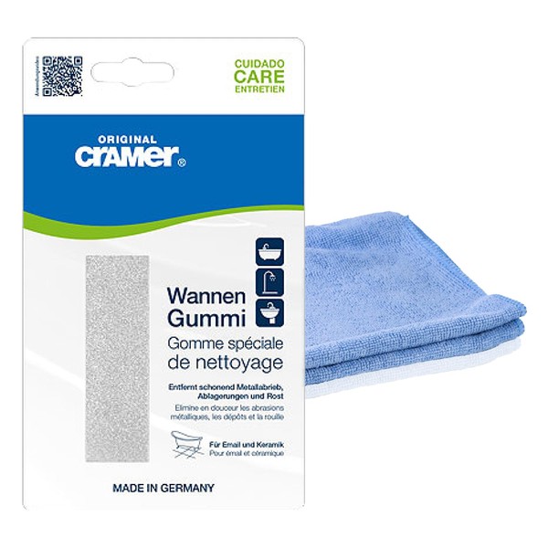 Cramer Bath Rubber, Metal Abrasion in the Bathroom, Erase, Gentle Cleaning - Free kör4u Microfibre Cloth
