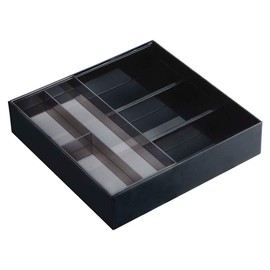 山崎実業(Yamazaki) 伸縮 & スライド デスクトレー ブラック 約W25×D24.6~45×H5.7cm タワー tower 引き出し 収納ケース 伸縮式 3442