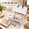 Champagne Gold Striped Silk Tie Gift Set for Men with