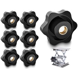 Lhbwhiz Pack of 6 star grip nuts, M6, brass internal thread knurled screw, M6 screw-on type wing nut, knurled thread, knurled nut, star handle screw diameter 32 mm, star screw, for machines, furniture