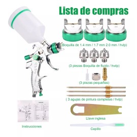 MXNLPJ Pistola Gravedad Pintura Automotriz De 600ml 1,4/1,7/2,0 Mm