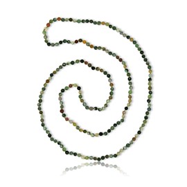 Collar con abalorio de microcorte de piedra semipreciosa, peso ligero, Mala Chakra infinito, sin fin, para mujeres o niñas