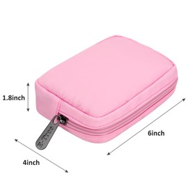 DOB SECHS Waterproof Canvas Mini Travel Makeup Carrying Case Wash Bags Cosmetic Bag Portable Electronics Accessories Organizer Wash Gym Shaving Bag, Pink