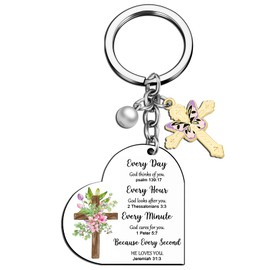 OEHEDOU Christian Gifts For Women Religious Gifts For Women Baptism Gifts For Women Inspirational Gifts For Women Spiritual Gifts For Women Christian Birthday Gifts For Women Girls Cross Keychain