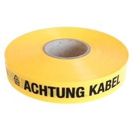 Road Warning Tape Warning Cable 75 m Track Tape Warning Tape Tracing Tape Ground Cable 40 mm Wide 0.15 mm Thick Black Yellow Short