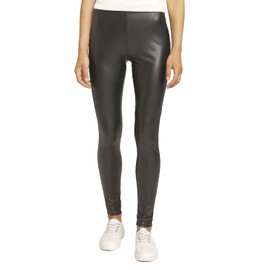 TOM TAILOR Denim Women's Fake Leather Look Leggings, 14482 - Deep Black