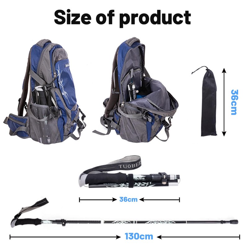 Hiking Walking Trekking Pole - Lightweight Aluminum Ergonomic EVA Handles,