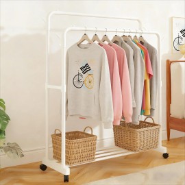 American In-stock Floor-standing Coat Rack, Home Balcony Hanger, Simple Indoor Single and Double Pole, Large Capacitycolor: White, size: Xxl