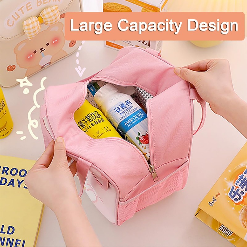 Kawaii Lunch Bag with Bow Lunch Box Cute Lunchbox Bunny