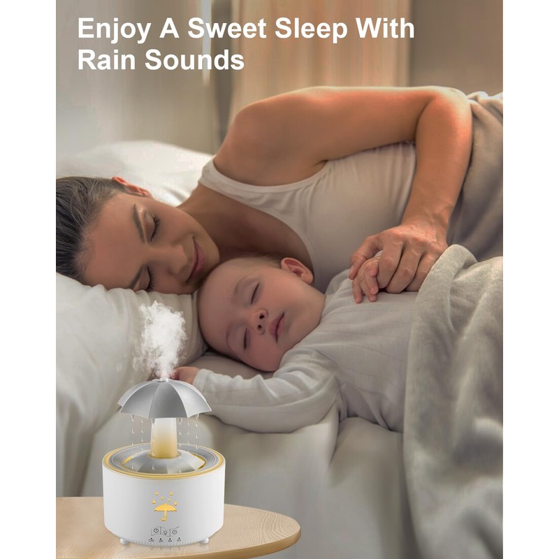 Rotatable Umbrella Humidifiers for Bedroom & Essential Oil Diffuser with