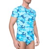 Landofgenie Short Sleeve Onesie Adult One Piece Pajamas Camouflage Bodysuit