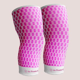 the Pronto Co. Knee Compression Sleeves, for Knee Pain, Knee Support, Arthritis, & Workouts, 2 Pack (Purple)