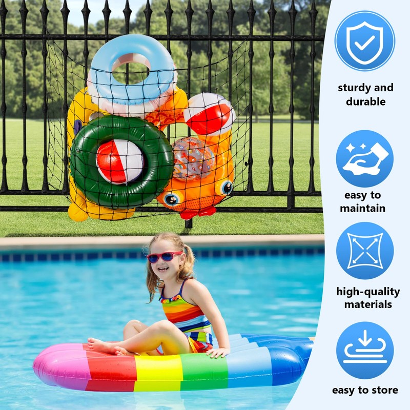 Extra Large Pool Float Toy Storage Net -71×47in Hanging Elastic