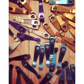 Unbranded Spyderco PM2 Titanium Deep Carry Pocket Clip Para Military 2 Manix Delica Smock  - Bronze/Gold