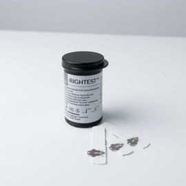Tiras Reactivas para Medición de Glucosa en Sangre, 50 Piezas, Blanco y Azul, Alta Precisión, 0.6 Microlitros
