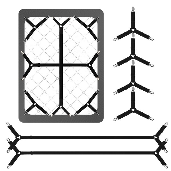 Luyena Luyena Bed Sheet Straps,6 PCS Secure and Fitted Sheet