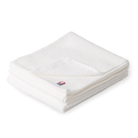 Imabari Towel Brand Certified Face Towel, Set of 2, Approx. 13.0 x 30.3 inches (33 x 77 cm), Made in Japan, Ribbed, Soft, Thin, Quick Drying, Highly Absorbent, 100% Cotton, Off-White
