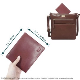 RHB Genuine Leather Disabled Blue Badge Holder with Timer Wallet – Secured Disability Parking Permit Cover with Hologram Protection (Timer not Included) (Chillipepper Giovani VT)