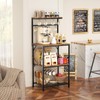 Korfile Kitchen Bakers Rack with Storage Shelves, Small Coffee Bar
