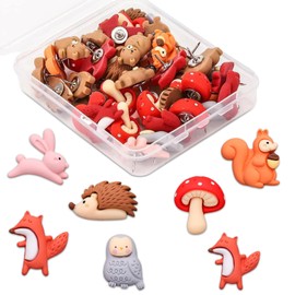 Animal Push Pins, 30PCS Cartoon Bear Bunny Thumbtack Drawing Pins Thumb Tacks Animal Decorative Push Pins for Map Pinboard Photo Display Wall Office School Home Use