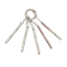 ReNext 5PCS/Set 3 in 1 Aluminum Steel Eyeglass Screwdriver Set, Flat/Phillips/Torx Head, Portable Keychain Screwdriver for Glasses, Sunglasses, Watches Repair