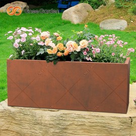 Garden Planter Corten Steel Corten Flower Planter Rusted Metal Plantercolor: Natural Rusted, Size: 610*300*300