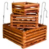 DESQUIGGLE Set of 3 Strong Wooden Orchid Baskets with Hangers,