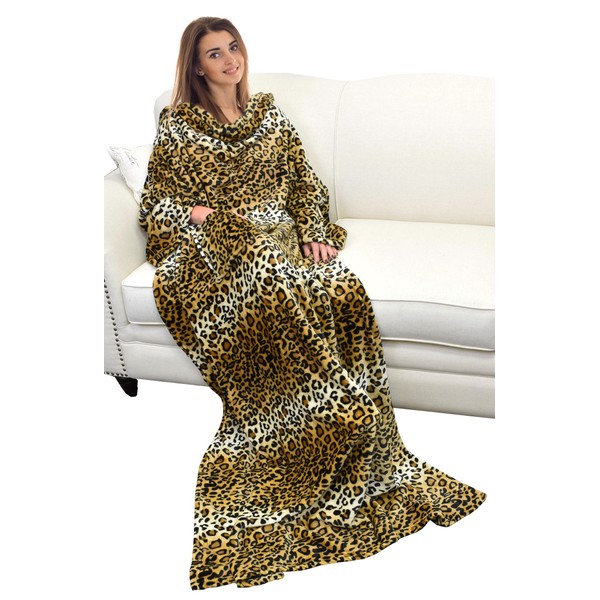 Catalonia Classy Wearable Snuggle Blanket with Sleeves and Pocket, Soft