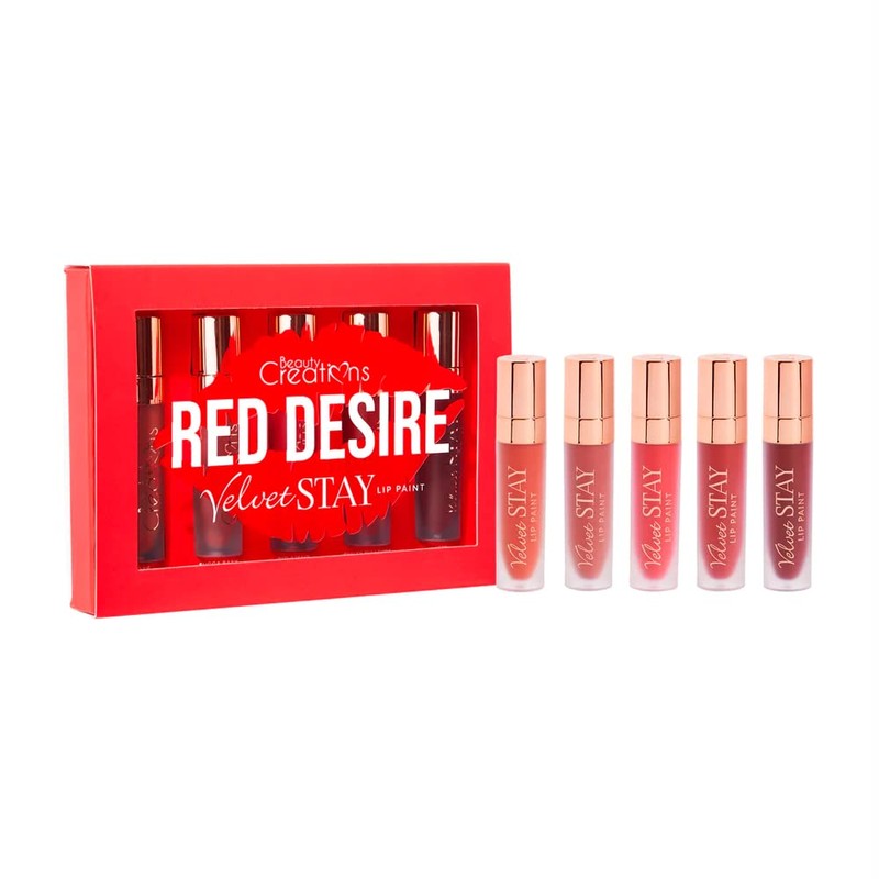 Beauty Creations Velvet Stay Lip Set 5 Piezas (Red Desire)