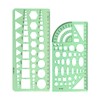Unlorspy 2 PCS Circle Template Clear Green Plastic Scale Drafting