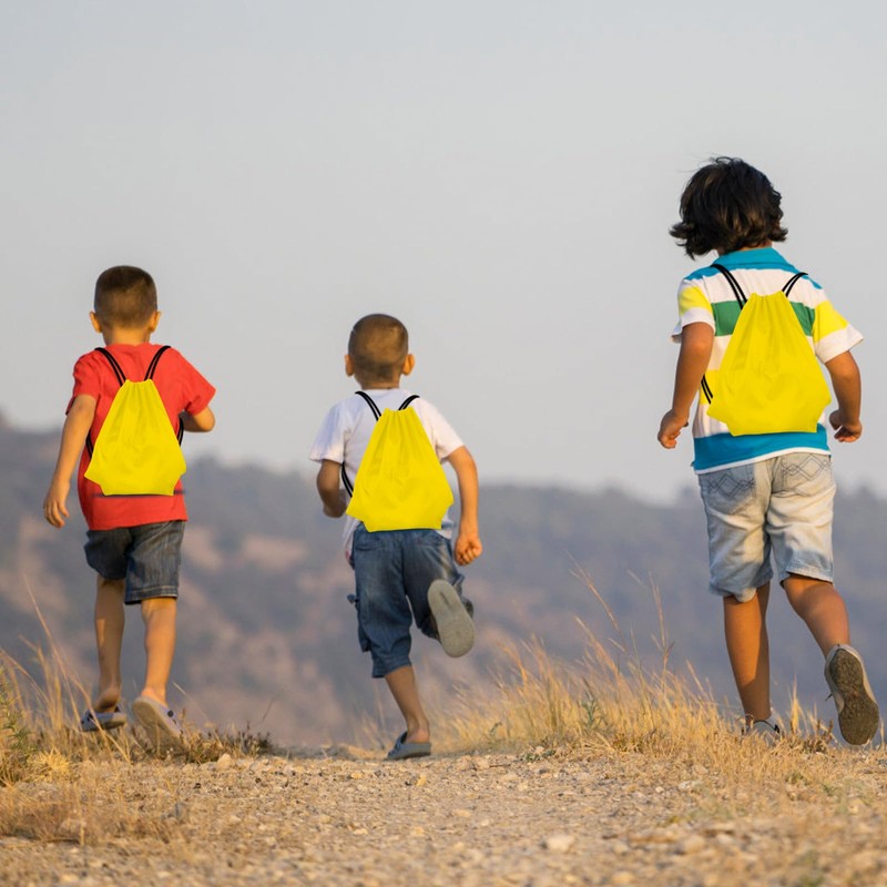 KUUQA 2 Pcs Yellow Drawstring Backpack Drawstring Bag Bulk Sports