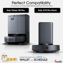 Vacuum Replacement Dust Bag Fit for Eufy X10 Pro Omni Robot Vacuum and Mop, Large Capacity Dust Bags with Four Layer Construction to Prevent Tearing Compatible with X8 Pro Robot Vacuum