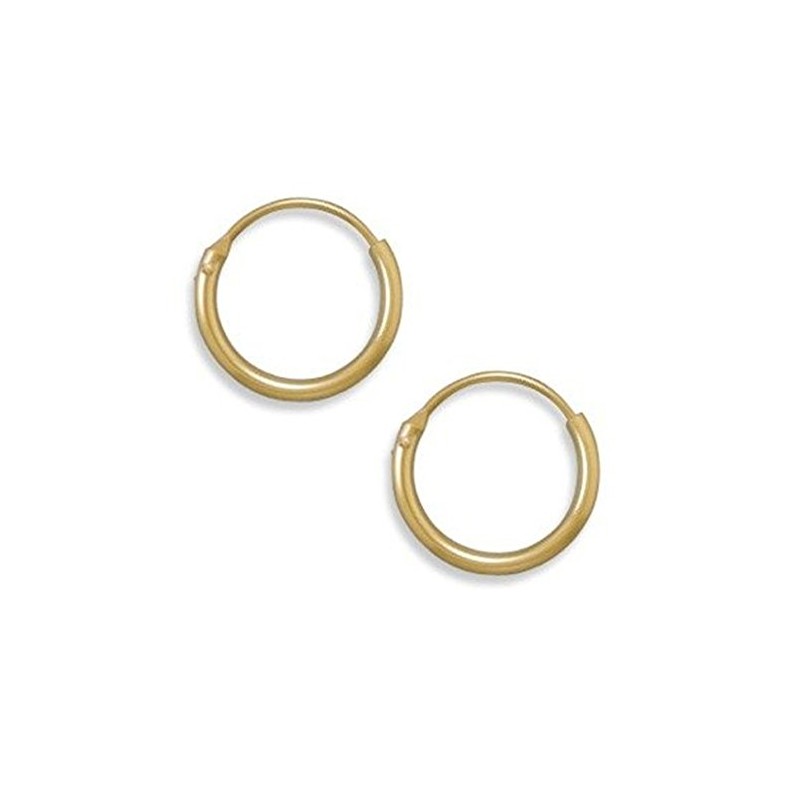 Gold Plated Hoop Earrings Extra Small 925 Sterling Silver 8mm