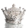 Waltz&F Silver Diamond Crown Ring Holder Jewelry Box Openable Hinged