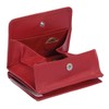 Leather Boxed Style wallet with large coin compartment LEAS, cherry/red