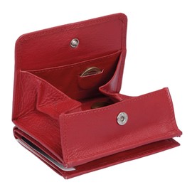 Leather Boxed Style wallet with large coin compartment LEAS, cherry/red - ''LEAS Special Edition''