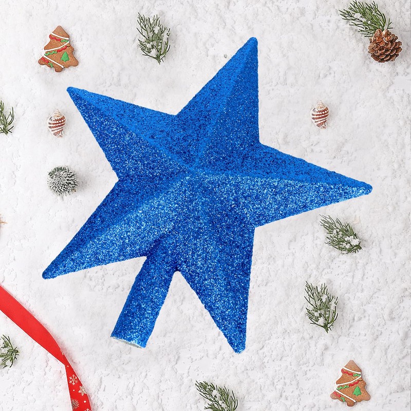 SULOLI Christmas Tree Star Blue,Blue Christmas Tree Topper Blue Star