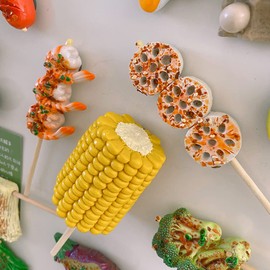 3D Simulation Food Fridge Magnet, Resin Corn Refrigerator Magnet, Home and Office Fridge Decoration, Creative Lovely Whiteboard Magnet